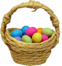 Easter Eggs in Natural Basket