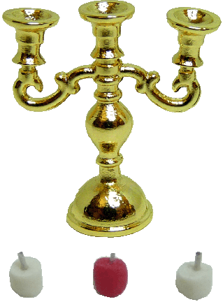 Gold Candelabra with Candles Style 2