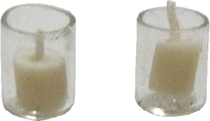 1/2in Scale White Votive Candle in Glass Holder 2pc