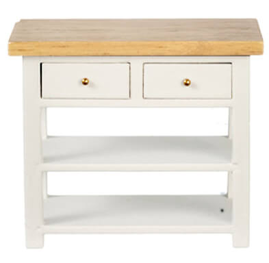 Kitchen Counter Work Table - White & Oak