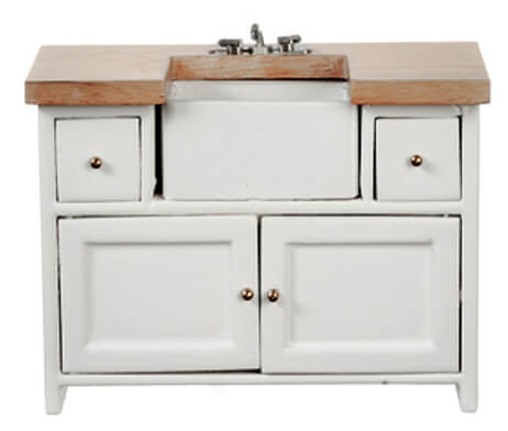 Kitchen Sink Cabinet - White & Oak