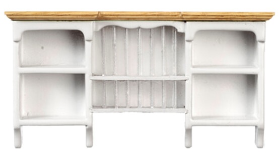 Kitchen Plate Holder Wall Cabinet - White & Oak