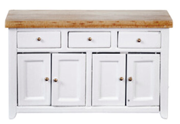 Kitchen Counter Cabinet - White & Oak