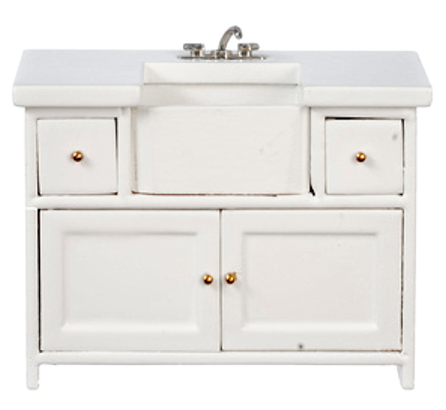 Kitchen Sink - Stove - Cabinet - White