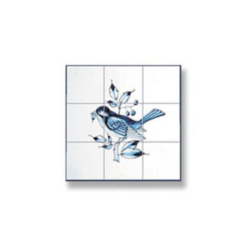 (image for) Blue Bird Picture Mosaic Tile Sheet - Left