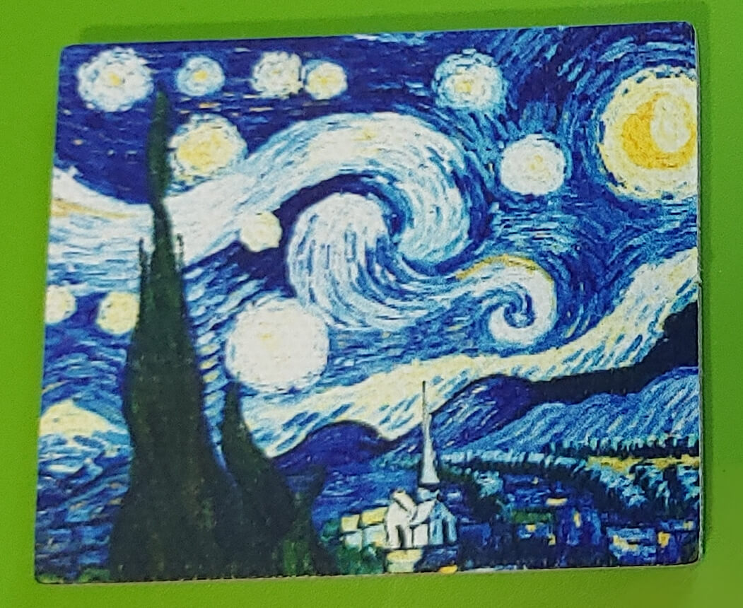 The Starry Night Miniature Vincent Van Gogh Without a Bail. Dollhouse Miniature 