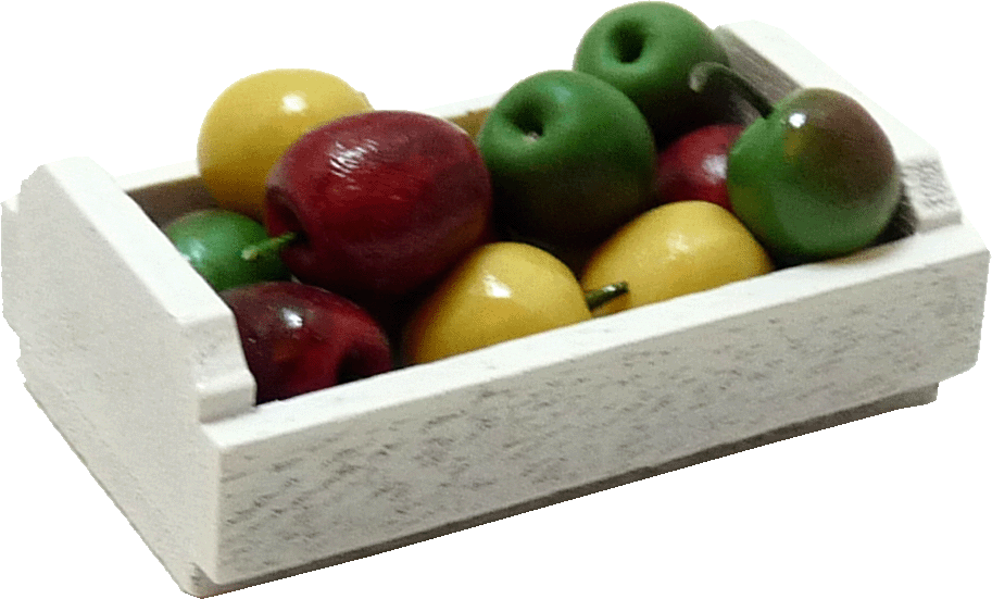 Assorted Apples in Whitewashed Crate