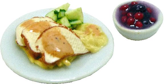 Turkey Dinner Plate w/ Cranberry Side