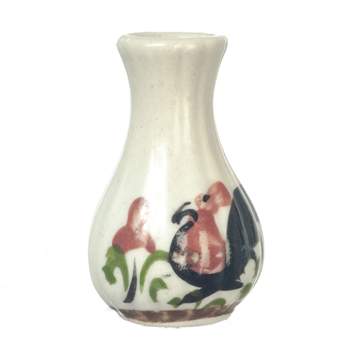 Ceramic Long Neck Vase Chicken Design