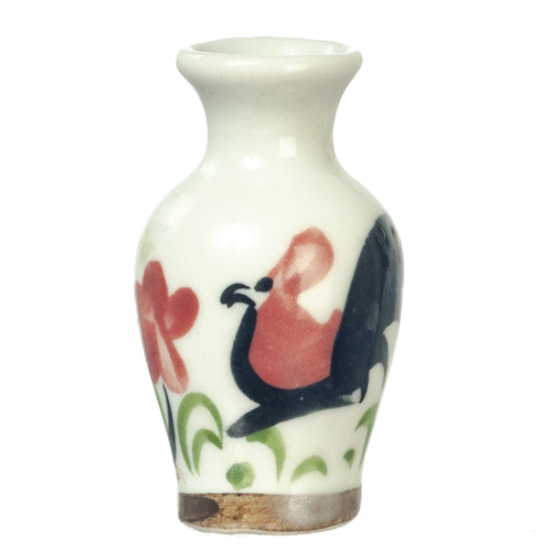 Ceramic Short Neck Vase Chicken Design