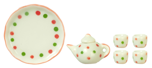 Ceramic Tea Set Dotted 7pc