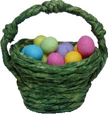 Easter Eggs in Green Basket