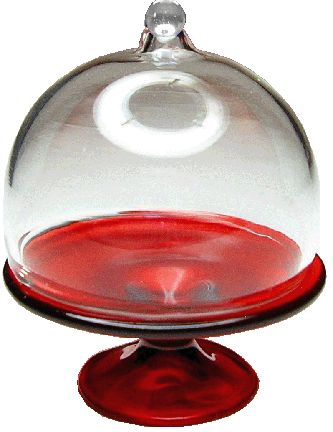 Red Glass Pedestal Cake Stand