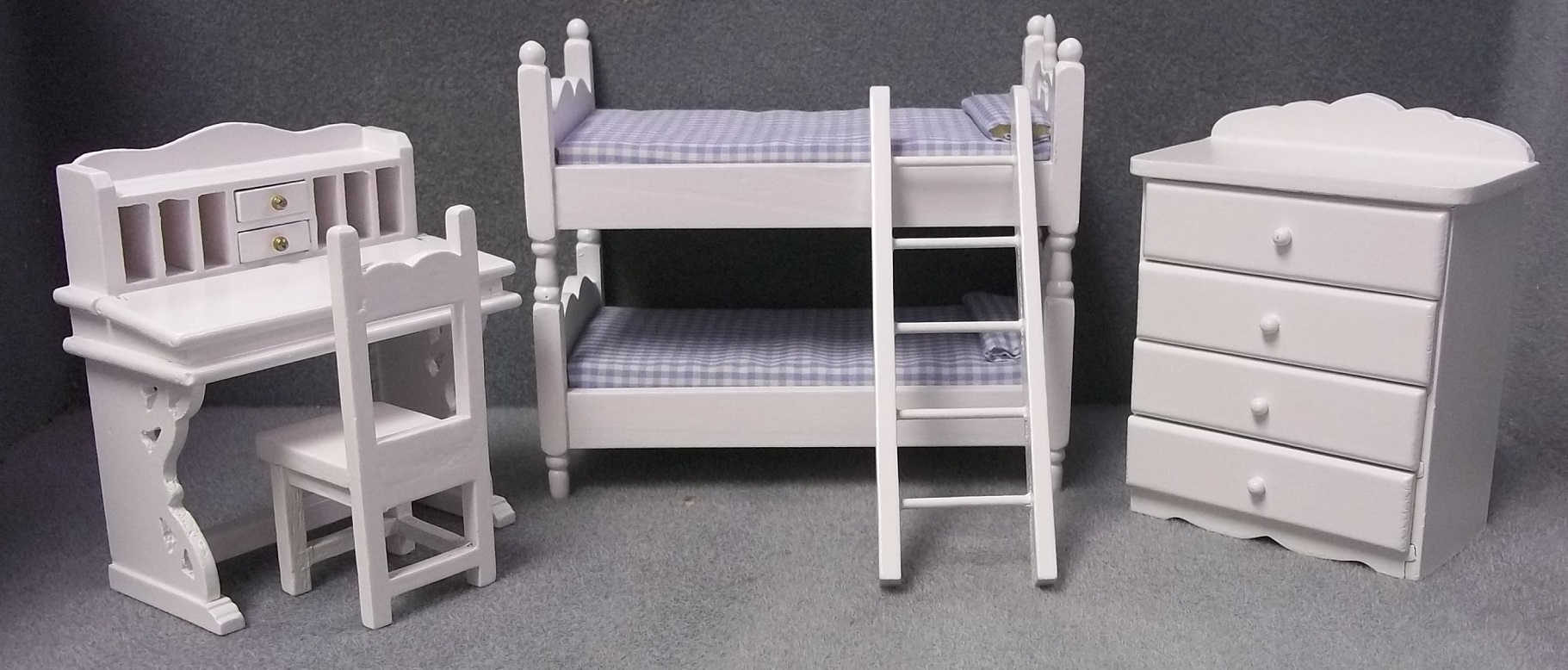 Bunk Bed Set w/ Desk - White - 5pc
