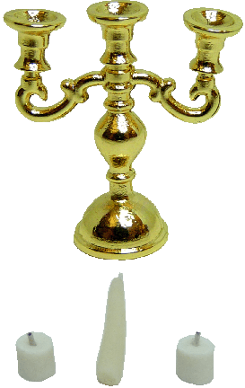 Gold Candelabra with Candles Style 3