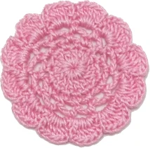 (image for) Hand Crocheted 1 Inch Fancy Doily Pink