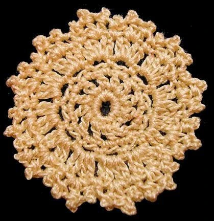 (image for) Hand Crocheted 1 Inch Fancy Doily Tan