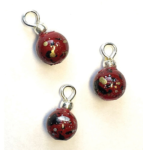 (image for) Slatter Ornament - Burgundy - 3pc