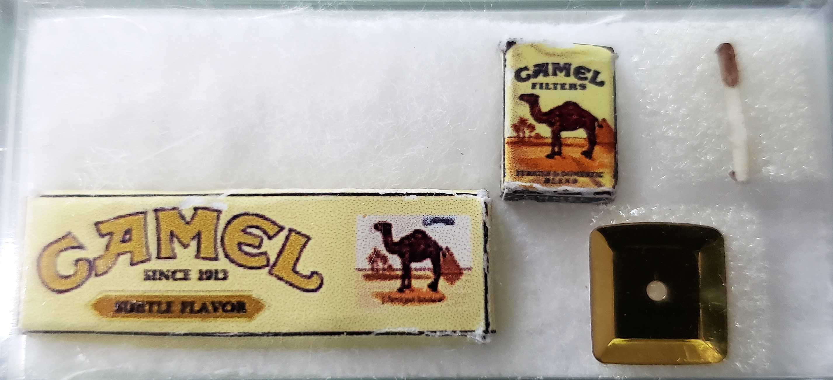 Carton & Pack of Camel Cigarettes w/ Ashtray