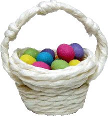 Easter Eggs in White Basket