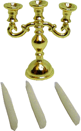Gold Candelabra with Candles Style 1