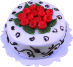 (image for) Ornate Holiday Rose Cake