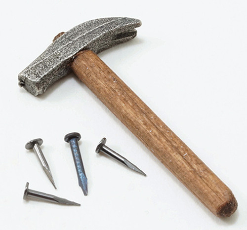 Hammer w/ Nails  Mary's Dollhouse Miniature Accessories