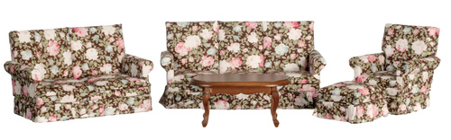 Floral Living Room Set - Floral - 5pc