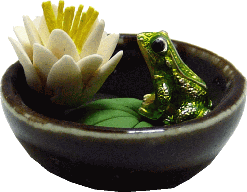 Frog & Lily in Bowl