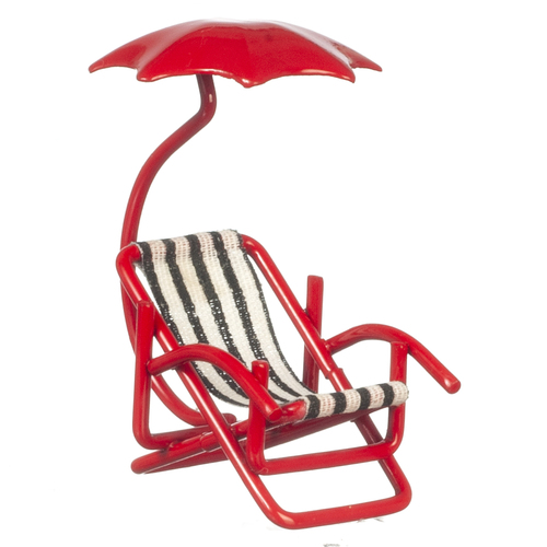 1/2in Scale Chair w/ Umbrella - Red