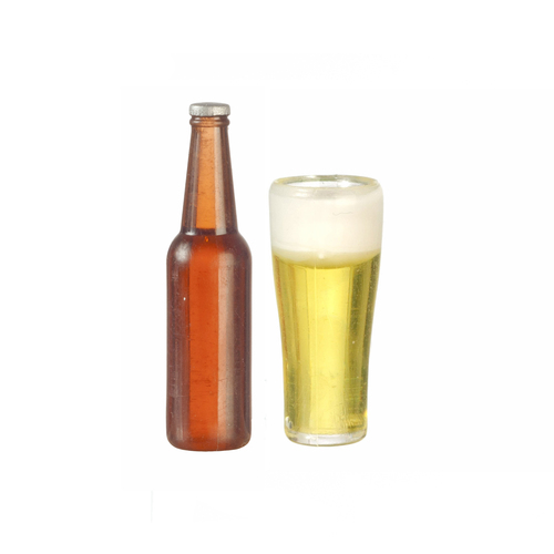 Beer Bottle w/ Glass of Beer