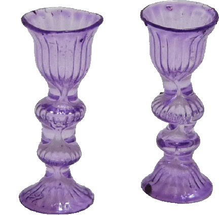 Glass Candlestick Holder 2pc Lavender