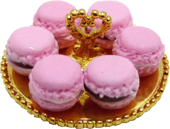 (image for) Macarons on Gold Tray - Pink
