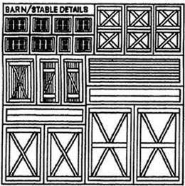 1/2 In Scale Barn & Stable Detail Sheet