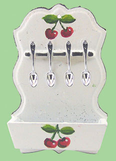 Cherry Spoon Rack w/ 4 Spoons