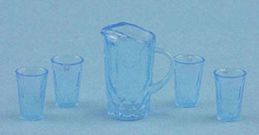 Pitcher & 4 Glasses - Blue