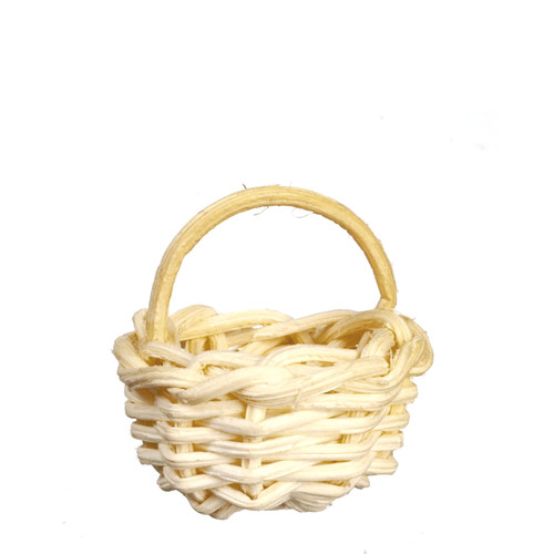 Basket w/ Handle Small - Dollhouse Miniature