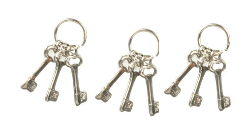 Keys on Keyring Silver 3pc