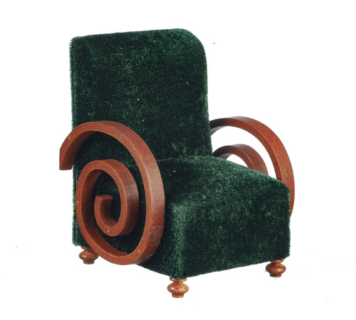 Art Deco Chair Green Walnut Mary s Dollhouse Miniature Accessories