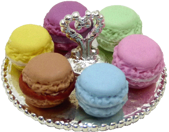 (image for) Macarons on Silver Tray - Multicolored