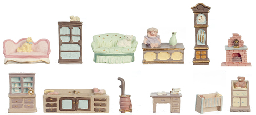 1/4in Scale Dollhouse Furniture Starter Set Assorted 12pc