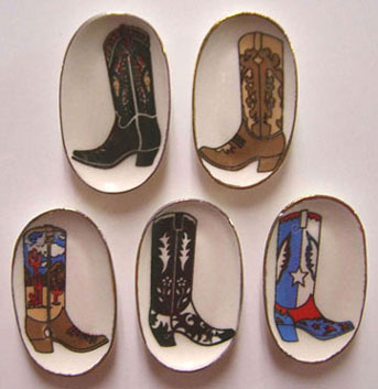 Cowboy Boot Platters 5pc