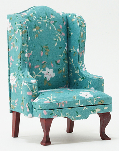 (image for) Chair - Turquoise Floral Fabric
