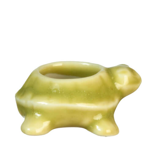 Ceramic Turtle Planter - Green/Yellow