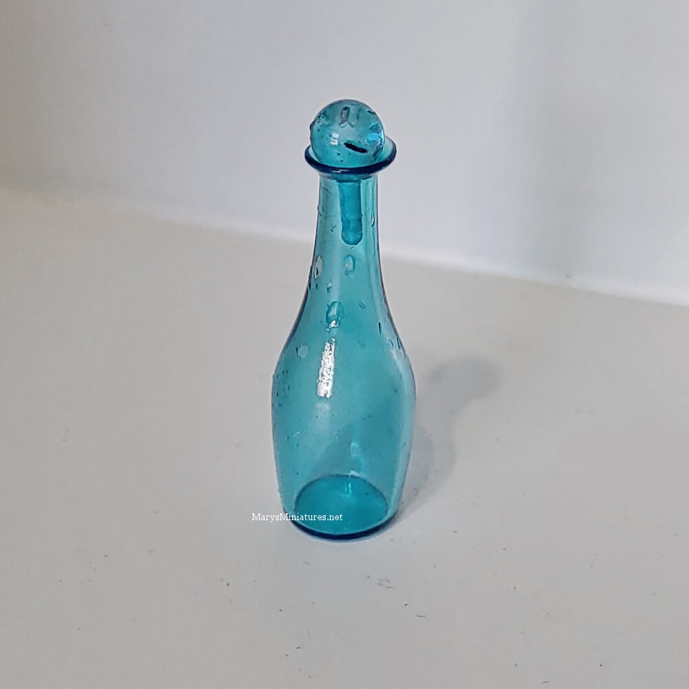 Dollhouse Miniature Elegant Blue Decanter w/ Stopper HB510 