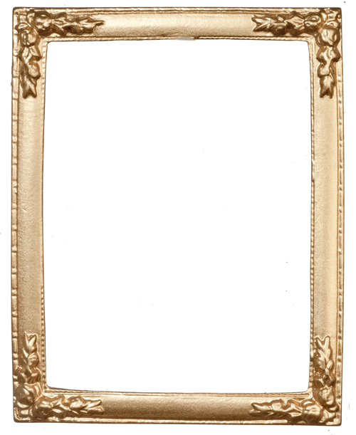 Empty Plastic Gold Frame - 2.5 by 3in
