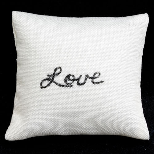 Love Ecru Throw Pillow
