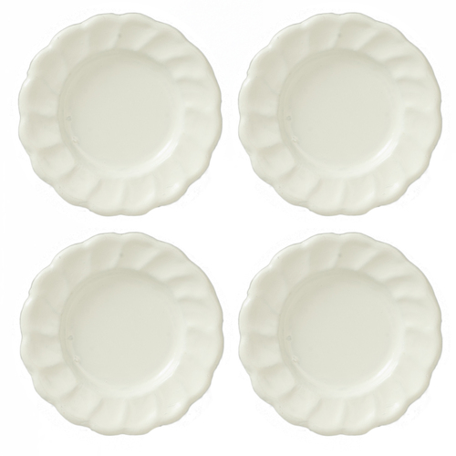 (image for) Fluted White Plates 4pc