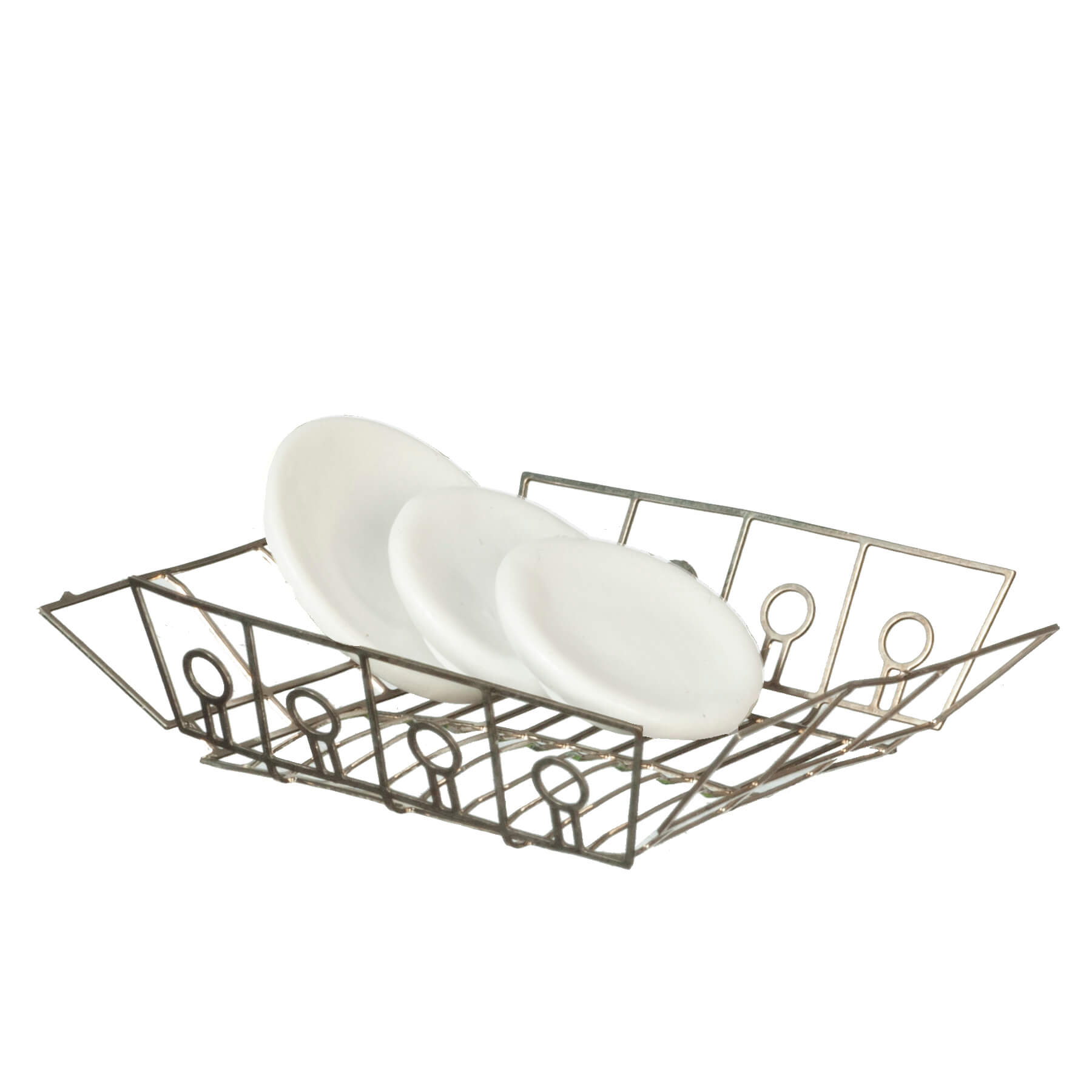 Dish Strainer Rack w/ Dishes - Silver