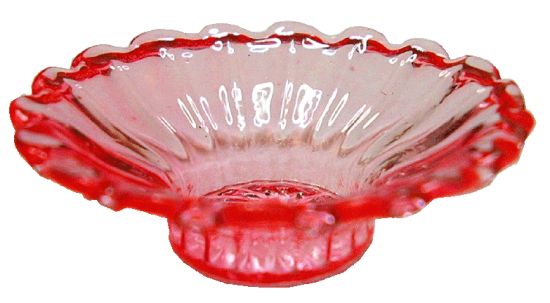Crystal Pink Glass Flared Bowl